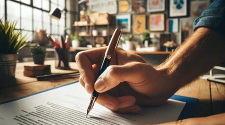 billede af hænder der underskriver en kontrakt
